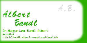 albert bandl business card